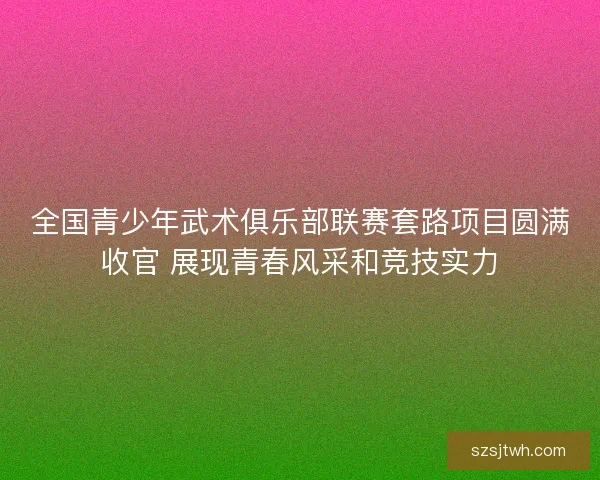 全国青少年武术俱乐部联赛套路项目圆满收官 展现青春风采和竞技实力